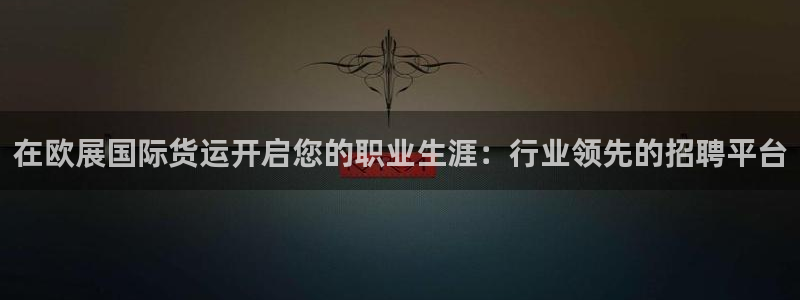 尊龙人生就是博AG旗舰厅：在欧展国际货运开启您的职业生涯