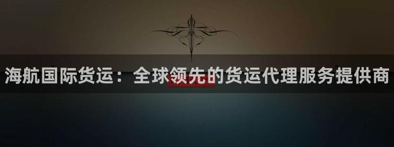 尊龙凯时人生就是搏平台：海航国际货运：全球领先的货运代理